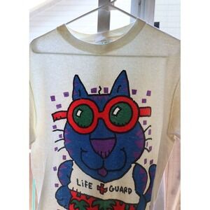 Vintage 1991 Free Style Shirt Jimmy Cool Cats Life Guard Paper Thin Size L